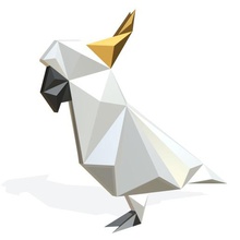 papağan rakam sanat origami papercraft çizgi film oyuncak heykel Minyatürler tasarım iç heykelcik dekor hayvan <url> kolye lowpoly takı baskı hediye kakadu kuş 3d print model - Mito3D
