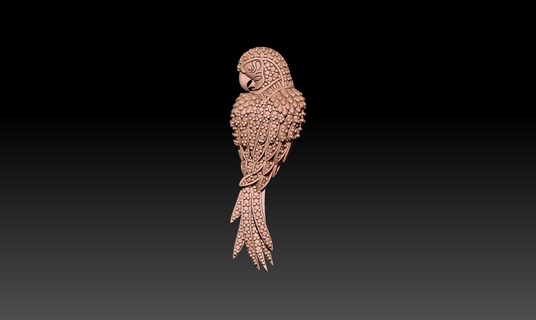 parrot stone necklace Jewelry 3d print model - Mito3D