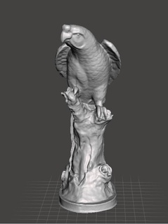 pappagallo albero 3d scansione scultura statua scansioni repliche 3d print model - Mito3D