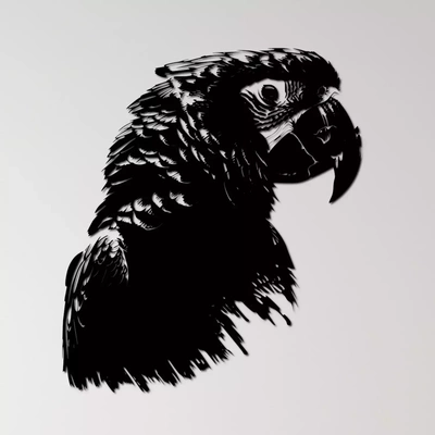 papagei mauer kunst tropisch vogel silhouette exotisch tierwelt vögel beobachten bunt gefieder spezies natur erhaltung liebhaber fauna regenwald reden gefiedert freund voliere wild schönheit beschwingt barsch 3d print model - Mito3D