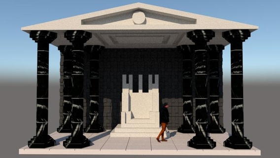 Partenón combate zona diorama columnas Arte juguete 3d print model - Mito3D