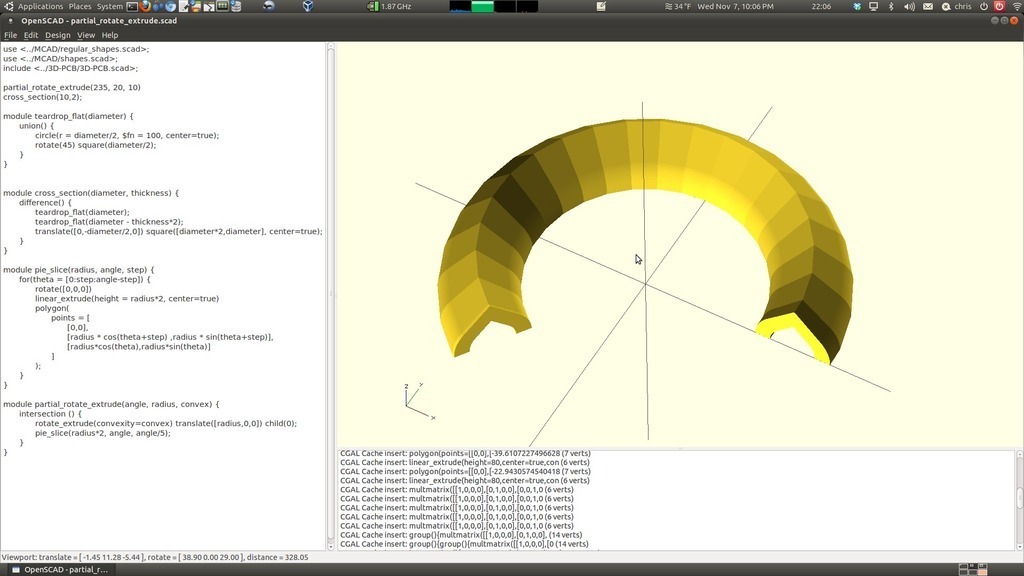 parziale ruotare estrudere openscad vari miscellanea Non categorizzato 3D print model - Mito3D