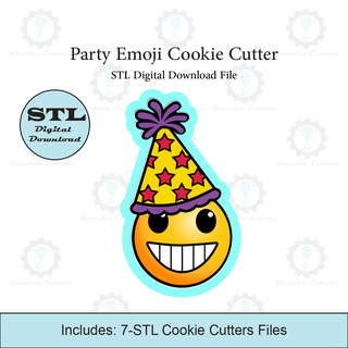 Party Emoji Plätzchen Cutter stl Datei Schneider 3d print model - Mito3D