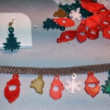 parure antes de christmast jóias pulseiras o papai noel brincos enfeite natal pulseira 3d print model - Mito3D
