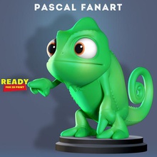 pascal fanart art animal pet gecko tangled cartoon disney cute 3d print model - Mito3D