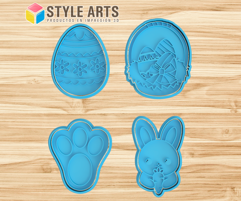 pascuas cortantes para galletas - easter day cookies cutters stamp cortante porcelana arcilla fondant bunny egg 3d print model - Mito3D