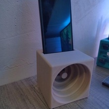 passive enclosure smartphone speaker holder support 3d print model - Mito3D