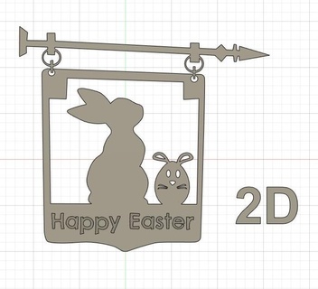 Pasqua cartello Paque coniglio uova 3d print model - Mito3D