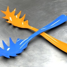 pasta grabber 1 home fork spoon 3d print model - Mito3D