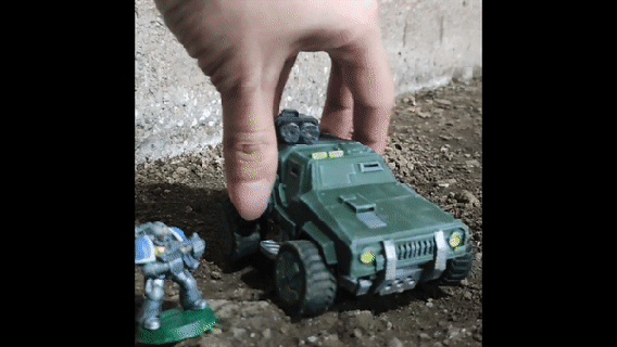 pionero terreno todoterreno juguete minifiguras militaria mesa guerra vehículo coche vehiculo ruedas imperial Guardia 3d print model - Mito3D
