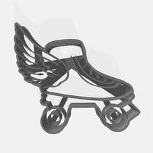 patin soya luna - çerez kesici sanat skate rollerblade ay kesme kurabiye 3d print model - Mito3D