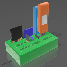 patrametric usb sd microsd card organizer holder micro stick gadget 3d print model - Mito3D