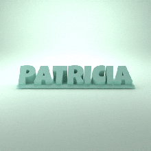 patricia 3d nametag - 5 fonts 3d print model - Mito3D