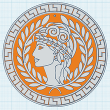patricienne 2 laurier art décor décoration murale de profil rome romain femme 3d print model - Mito3D