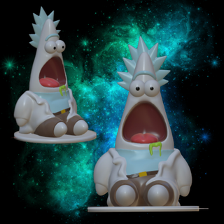 patrick spongebob rick morty cartoon costume cute starfish scientist space time travel home decor sculpture toy figurines funny cosplay gift 3d print model - Mito3D