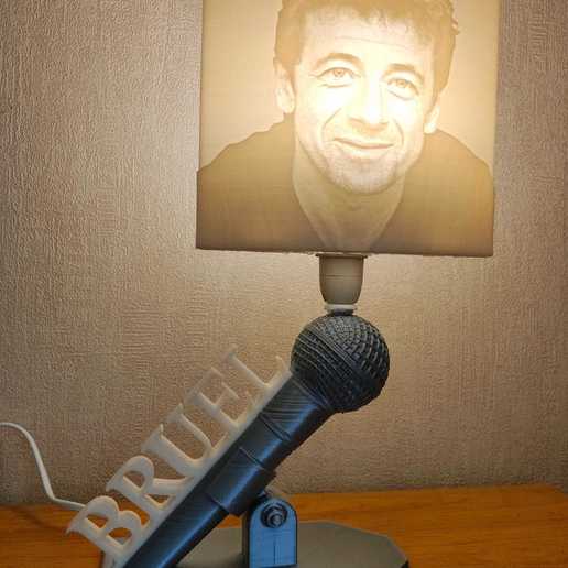 patrick bruel-Lampe home Sänger Wand office deco Licht led Birne Haus Lampe bruel 3D print model - Mito3D