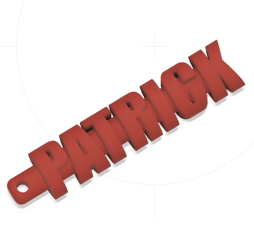 patrick porte clés art présent 3D print model - Mito3D