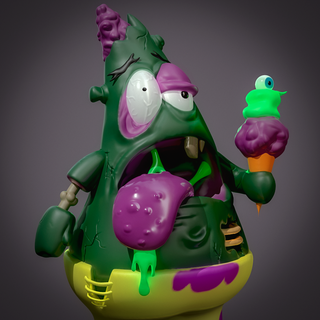 Patrick Star SpongeBob Halloween Zombie Patricio 3d print model - Mito3D
