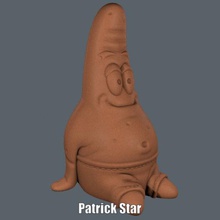 patrick estrela de impressão fácil, sem apoio a arte modelo figuras luifer escultura bob esponja supportless 3d print model - Mito3D