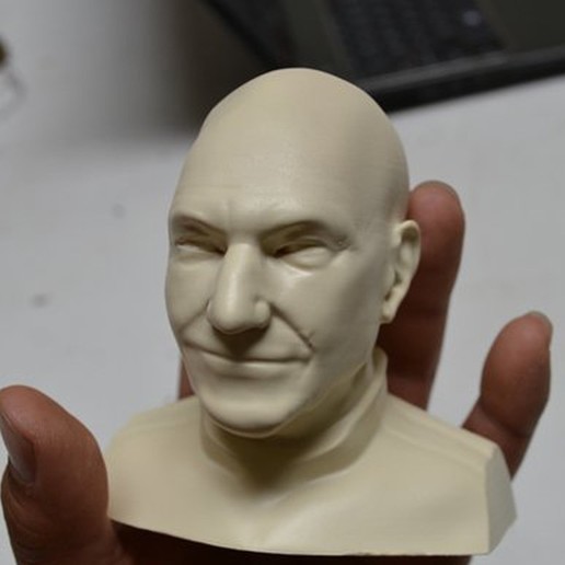 patrick stewart busto a arte fan art picard star trek 3D print model - Mito3D