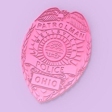 patrouilleur Ohio rose ruban mode police badge 3d print model - Mito3D