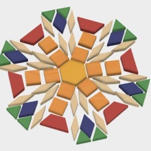 pattern blocks math geometry art game 3d print model - Mito3D