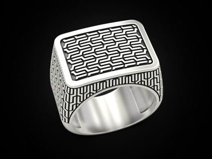 patterned ring Jewelry jewelry print 3dprinted jewellery printable rings design jewel golden fashion printabl printing gold other prototyping silver biker blackening texture 3d print model - Mito3D