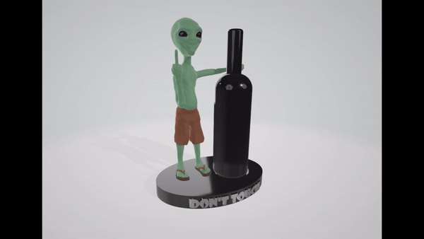 paul alien support bottle holder wine meme ender 3 Home door alcohol gift noel fiesta deco nice fun kitchen ender3 anet 3D print model - Mito3D