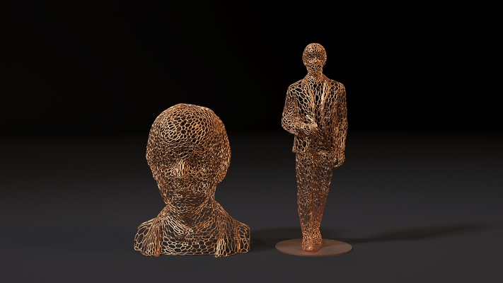 paul mccartney beatles art voronoi anglais chanteur portrait statue sculpture homme buste 3d sculptures 3d print model - Mito3D