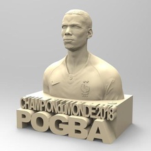 paul pogba art deportes quipe-de-france campeón del mundo de les bleus fútbol el torso futbolista 3d print model - Mito3D