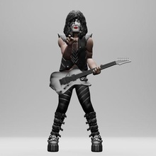 paul stanley kiss - 3dprinting fashion miniature figure actionfigure tommy thayer gene simmons eric singer metal rock band design music hair face head kissarmy heavy glamour black usa makeup ender3 anycubic stl obj rockmusic logo 3d print model - Mito3D