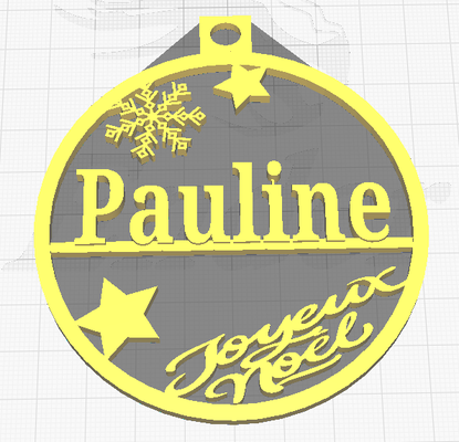 pauline christmas bauble ornament noel no l ball first fir decoration fete party star 3d print model - Mito3D