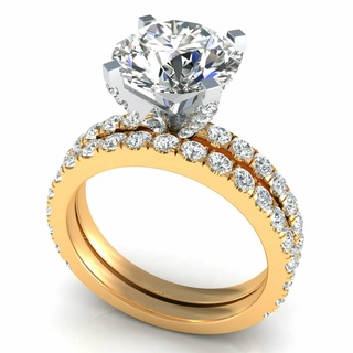 pav match bend wedding diamond ring jewelry products gold silver 3dmodel 3dprinting rhinoceros zbrush 3d print model - Mito3D