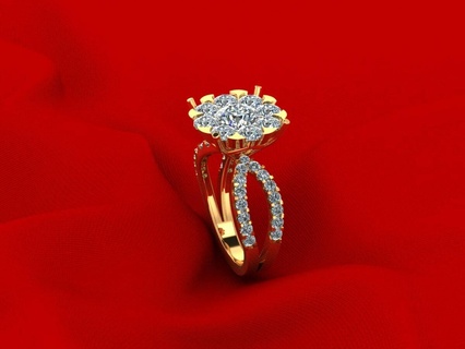 Feige Solitär Diamant r200 Armband Ring Schmuck Mönch Budha Gold Silber Engagement Hochzeit cad druckbar 3d Anhänger Ohrring Armreif Baby 3d print model - Mito3D