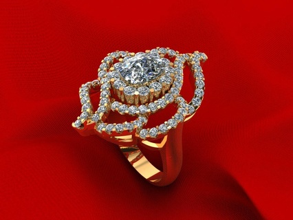 Feige Solitär Diamant r212 Armband Ring Schmuck Mönch Budha Gold Silber Engagement Hochzeit cad druckbar 3d Anhänger Ohrring Armreif Baby 3d print model - Mito3D