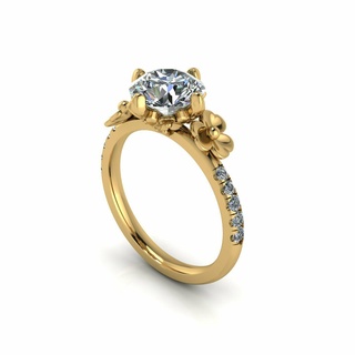 figure solitaire bague r2 or bijoux luxe engagement imprimable diamant mariage anneaux argent mode brillant platine Budha cnc 3d print model - Mito3D