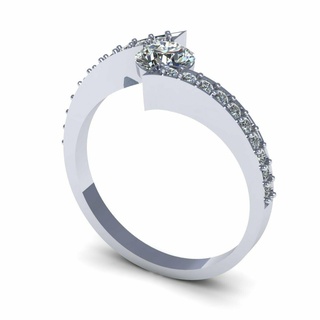 pav twist diamond ring lux silver gold jewelry printable 3d model trend fashion design zbrush 3d print model - Mito3D