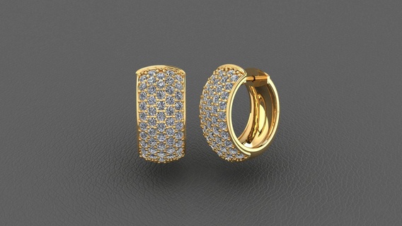 pave aretes earring 3d print model - Mito3D