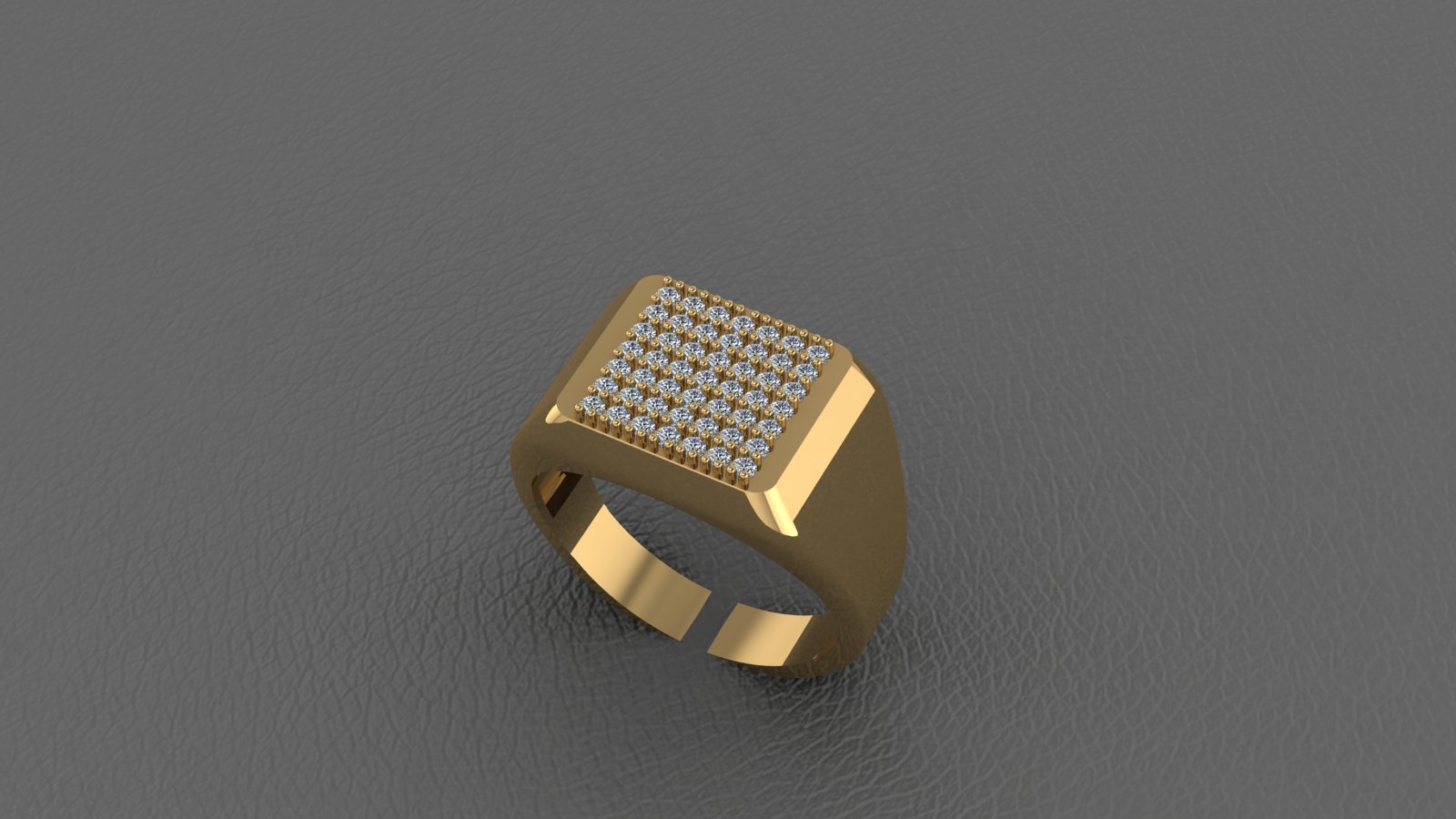 pave man ring Jewelry rings 3D print model - Mito3D
