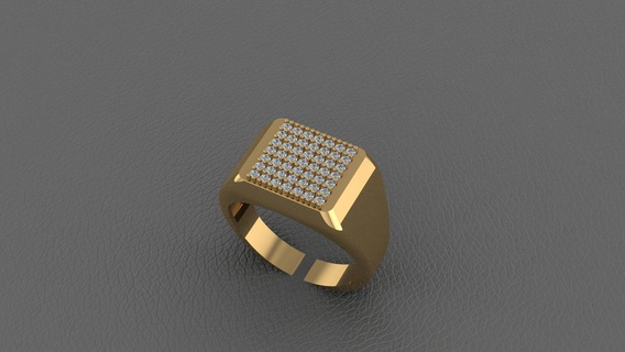 pave man ring Jewelry rings 3d print model - Mito3D