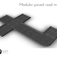 paved road modular - warhammer age sigmar bolt action flames war scenery terrain wargame modern architecture house thumbnails building figures game land dungeon fantasy games accessories 3d print model - Mito3D
