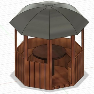 pavilion 1 32 model railroad garden pavillion house hut table lgb 3d print model - Mito3D