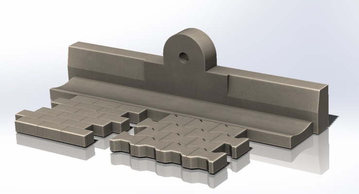 kaldırım taş ayarlamak sokak parke taşı mimari su çukur 3d print model - Mito3D