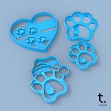 paw cookie cutters tool 3d stl trimenta3d 3d print model - Mito3D