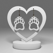 paw earrings jewelry animal nature gift fauna feet jewellery dog bear fashion 3d print model - Mito3D