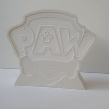 paw night light led lights text deco nightlight lamp pawpatrol 3d print model - Mito3D
