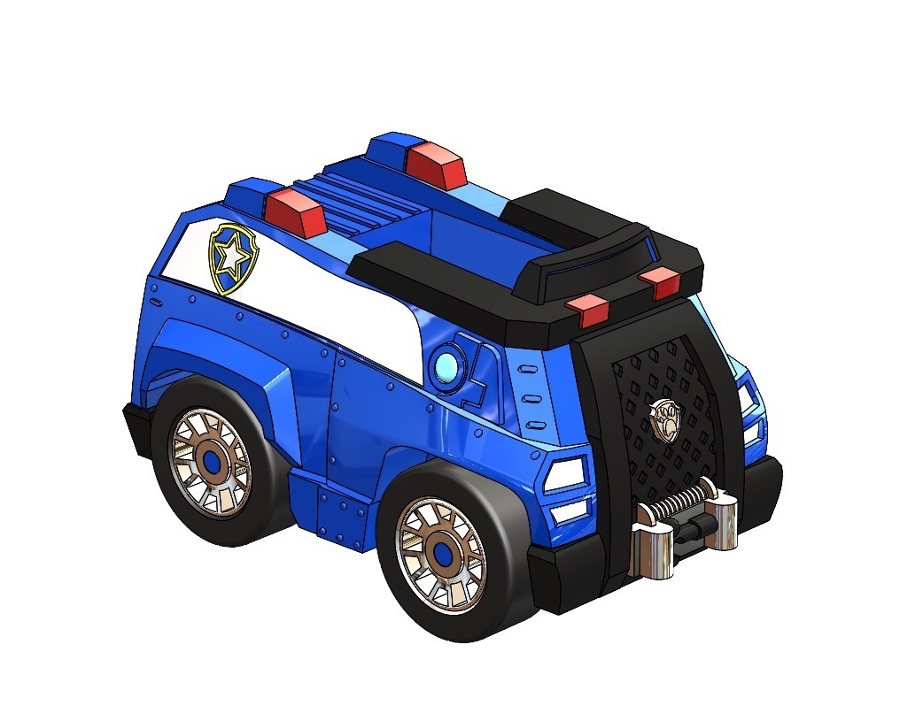 paw patrol - chase car scale model 3D print model - Mito3D