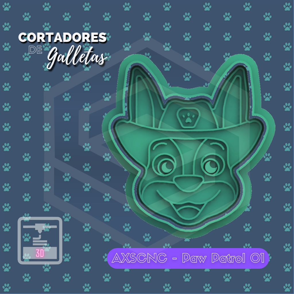 pata patrulla 01 Galleta cortador herramientas cortadores 3D print model - Mito3D