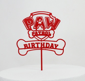 pata patrulla cumpleaños pastel sombrero copa horneando decoración cocina Arte contento magdalena Galleta cortador 3d print model - Mito3D