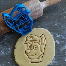 paw patrol chase cookie cutter baking dough shape kitchen bake cookies speculoos 3d print model - Mito3D